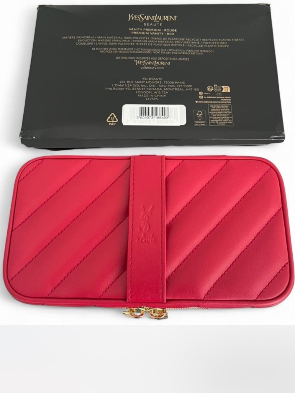 Authentic Yves Saint Laurent Quilted Red Premium Large Vanity Case with Mirror - Picture 7 of 7